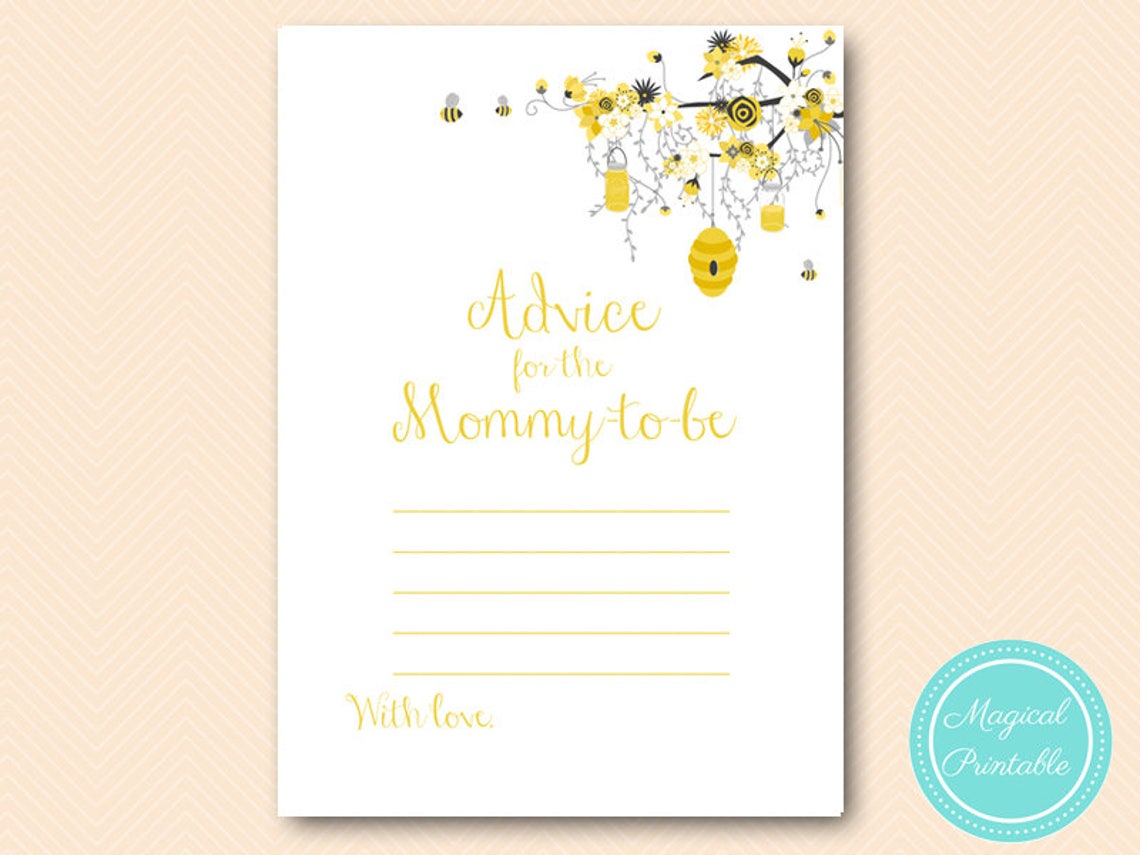 Advice for Parents Mommy Advice Cards Bee Theme Printable - Etsy