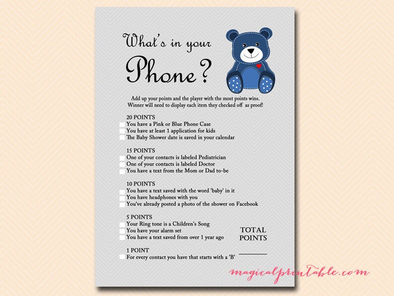 What S In Your Phone Game Baby Shower Phone Game Etsy What S In Your Phone Game Baby Shower Phone Game Etsy