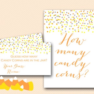 Halloween Candy Corns Guessing Game Printable, Guess how many candies in Jar, Halloween Game, BS468
