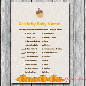 Instant Download, Little Pumpkin Baby Shower Games Printable, Autumn ...