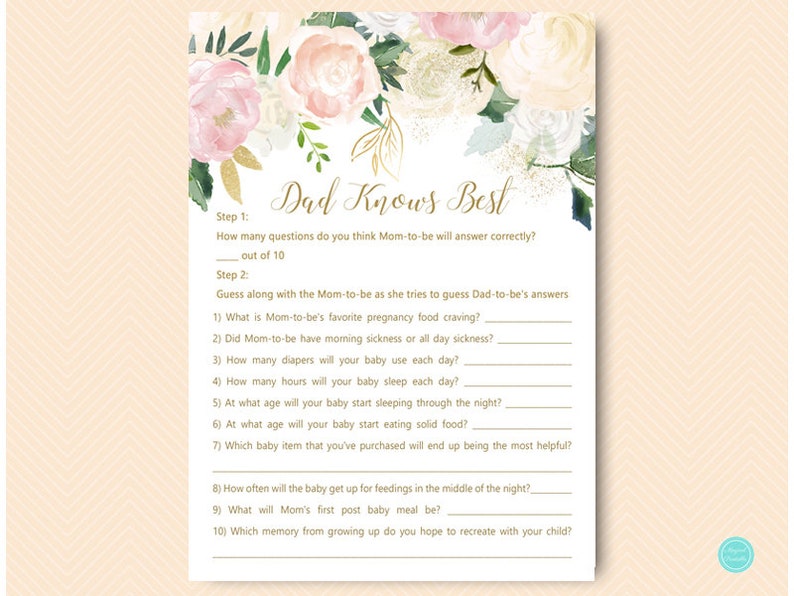Blush Baby Shower Couple Baby Shower Dad Knows Best Baby Etsy