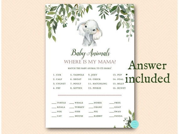 Name That Baby Animal, Where is My Mama Animal Game, Guess the