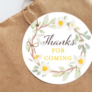 Daisy Thank You Tags, Spring Flower Thank You Label, Daisy Bridal Shower Favors, Daisy Baby Shower Favors, Daisy Wedding Signs, BS691 TLC691