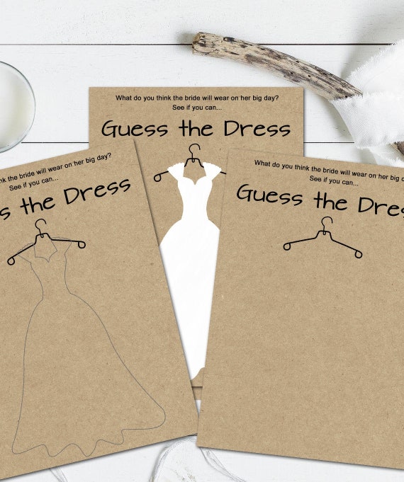 Bridal Shower Games Guess The Dress Printed For You -  Portugal