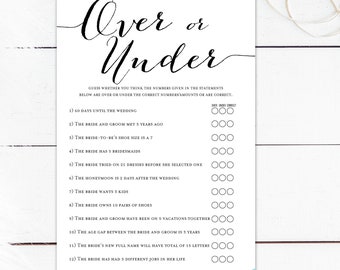 Over or Under Bridal Shower, What's in your Purse Alternate, Gray Bridal Shower, Couples Shower, Bridal Shower, Kraft Rustic Bridal BS596