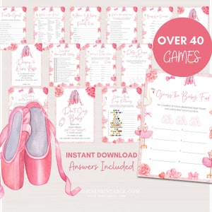 Over 40 Ballerina Baby Shower Games Bundle, Printable Ballerina Baby Shower Games, Tiny Dancer Baby Shower Package, Instant Download, TLC726