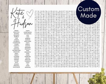 Giant Wedding Word Search, Custom Name Wedding Word Search, Printable Wedding Word Search, Giant Word Search,Wedding Sip and Search TLC727 C