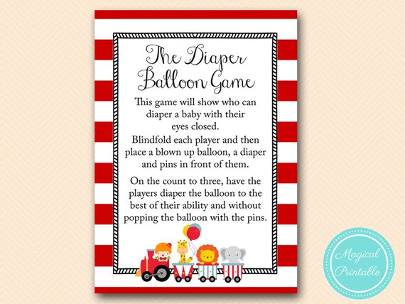 Diaper Balloon Game Coed Baby Shower Game Carnival Baby Etsy