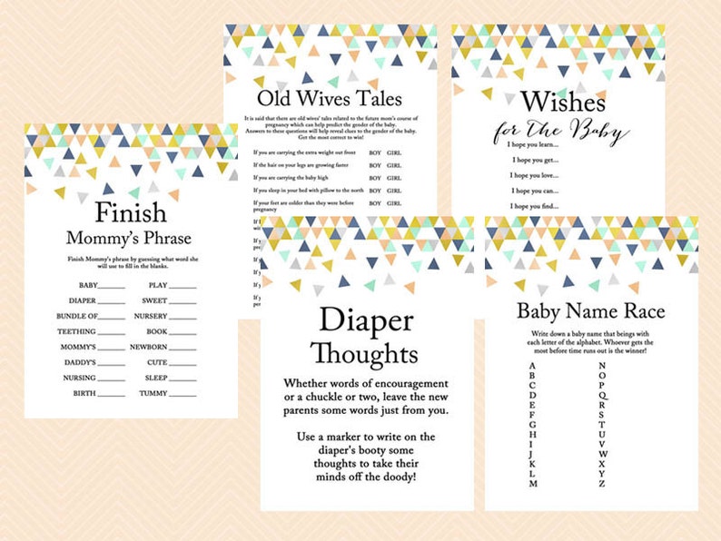 Coral And Mint Baby Shower Games Modern Baby Shower Game Etsy Coral And Mint Baby Shower Games Modern Baby Shower Game Etsy