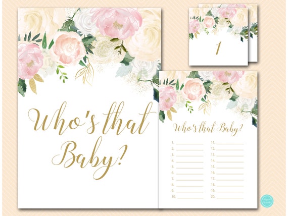 Who is that baby, Guess who baby shower game, Guess baby photo game, Pink Blush Baby Shower Game, Baby Girl Baby Shower Game, Pink, TLC530z Il_570xn