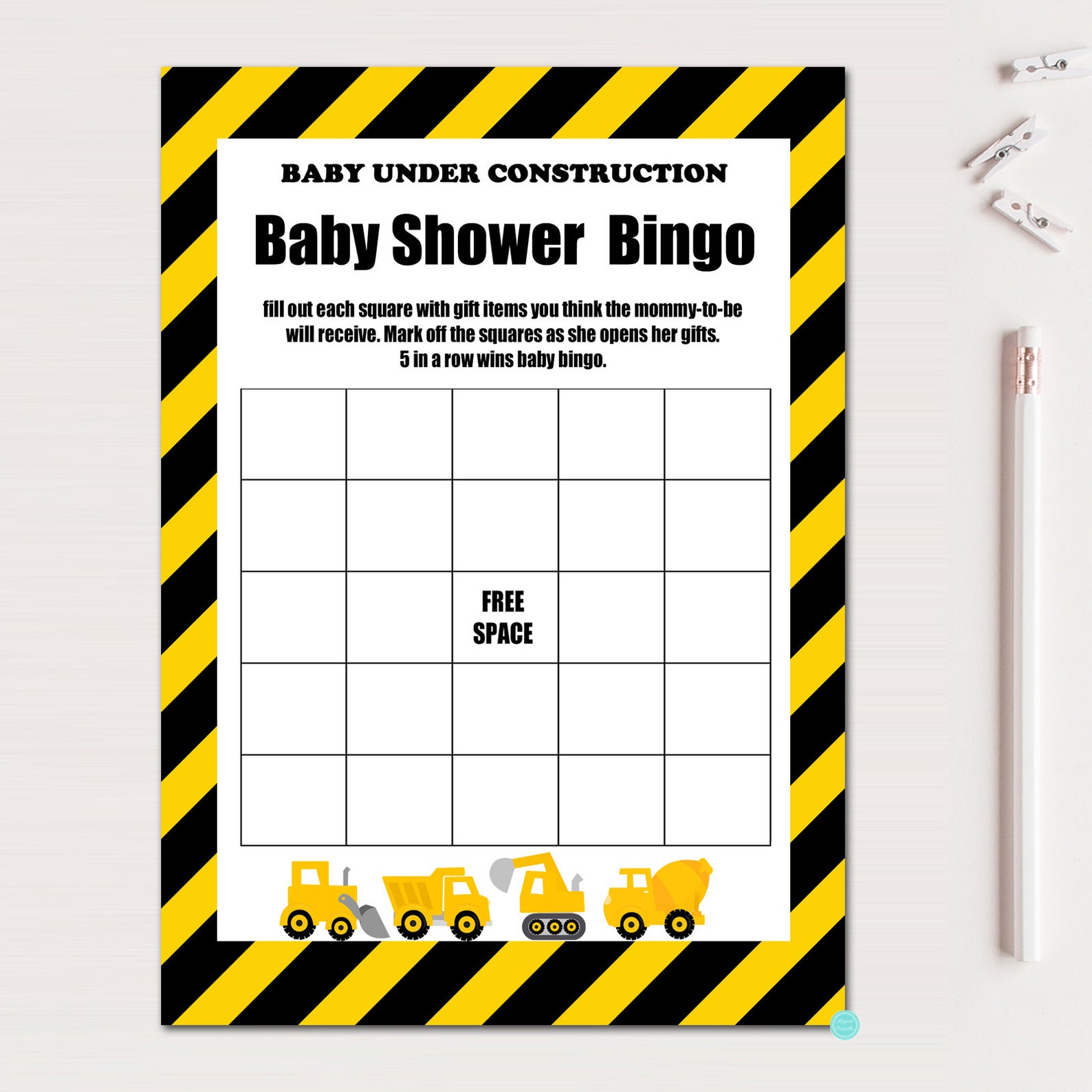 Bingo Baby Shower Game Baby Shower Bingo Baby Shower Bingo Etsy Canada