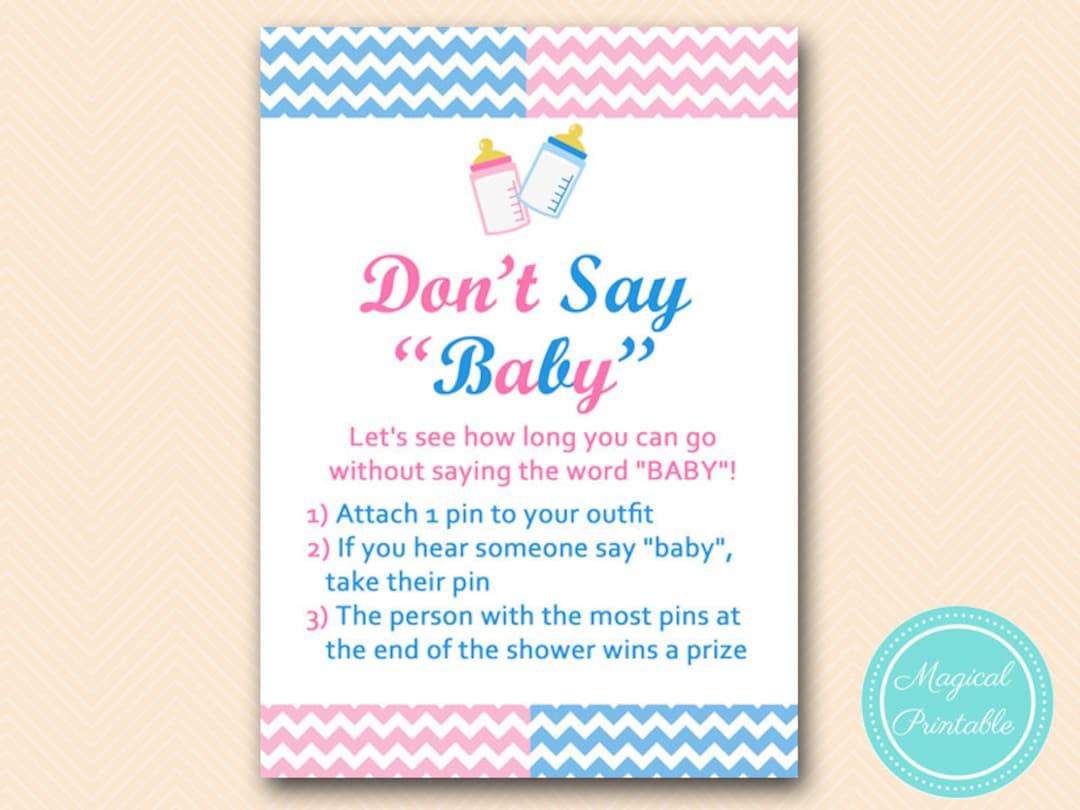 Don't Say Baby Diaper Pin Game Clothespin Game Gender - Etsy