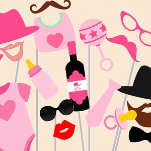 Print Yourself Girl Baby Shower Photo Booth Party Props