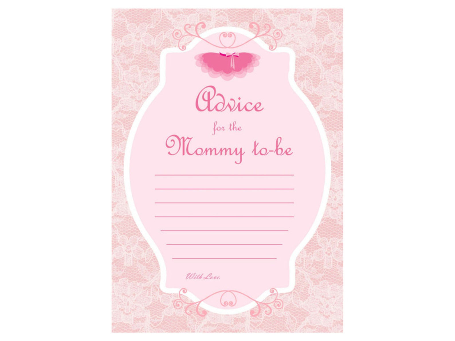 Advice for New Mommy Advice Card Girl Advice for Mommy to | Etsy