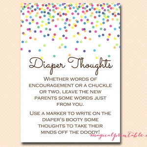 Diaper thoughts, late night diapers, words for wee hours, baby sprinkle, Baby Shower Games Printable, Baby Shower Activities, TLC108