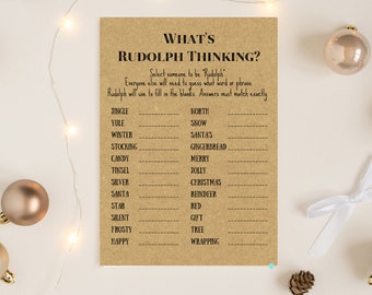 Jogo de Natal, Jogo de Frases Finish Rudolph, Jogo de Família de Natal, Jogos de Festa de Natal, Jogos de Festa de Natal, Download Instantâneo BS684