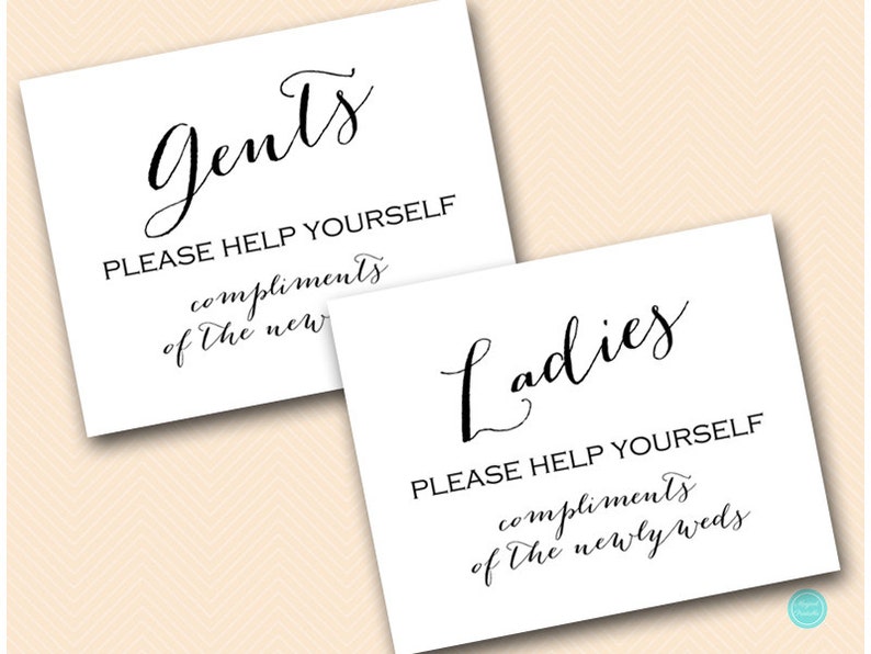 Printable Wedding Bathroom Sign Wedding Bathroom Basket Sign - Etsy