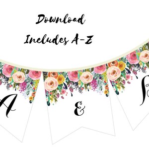 Printable Bridal Shower Banner, Floral Banner, Floral Wedding Banner, Floral Baby Shower Banner BS402 TLC402 TLC140 bs138 BP138