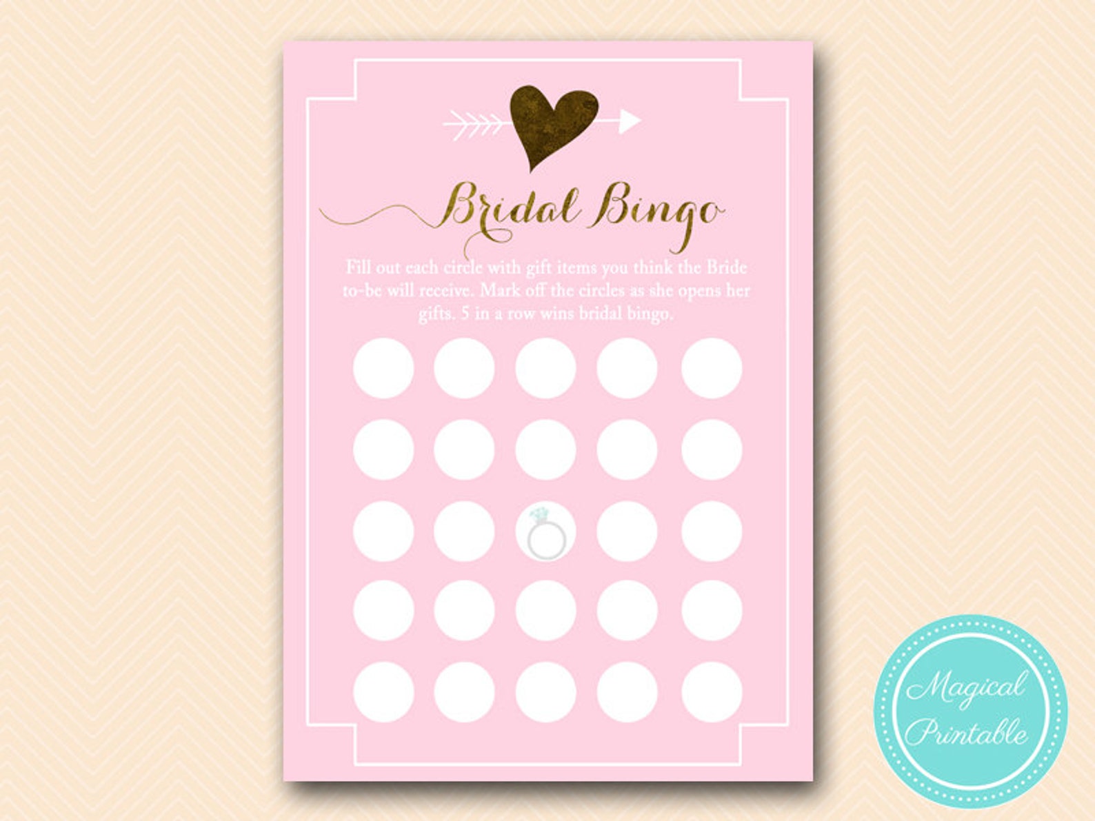 Bridal Bingo Gift Item Bingo Printable Download Pink Bridal | Etsy