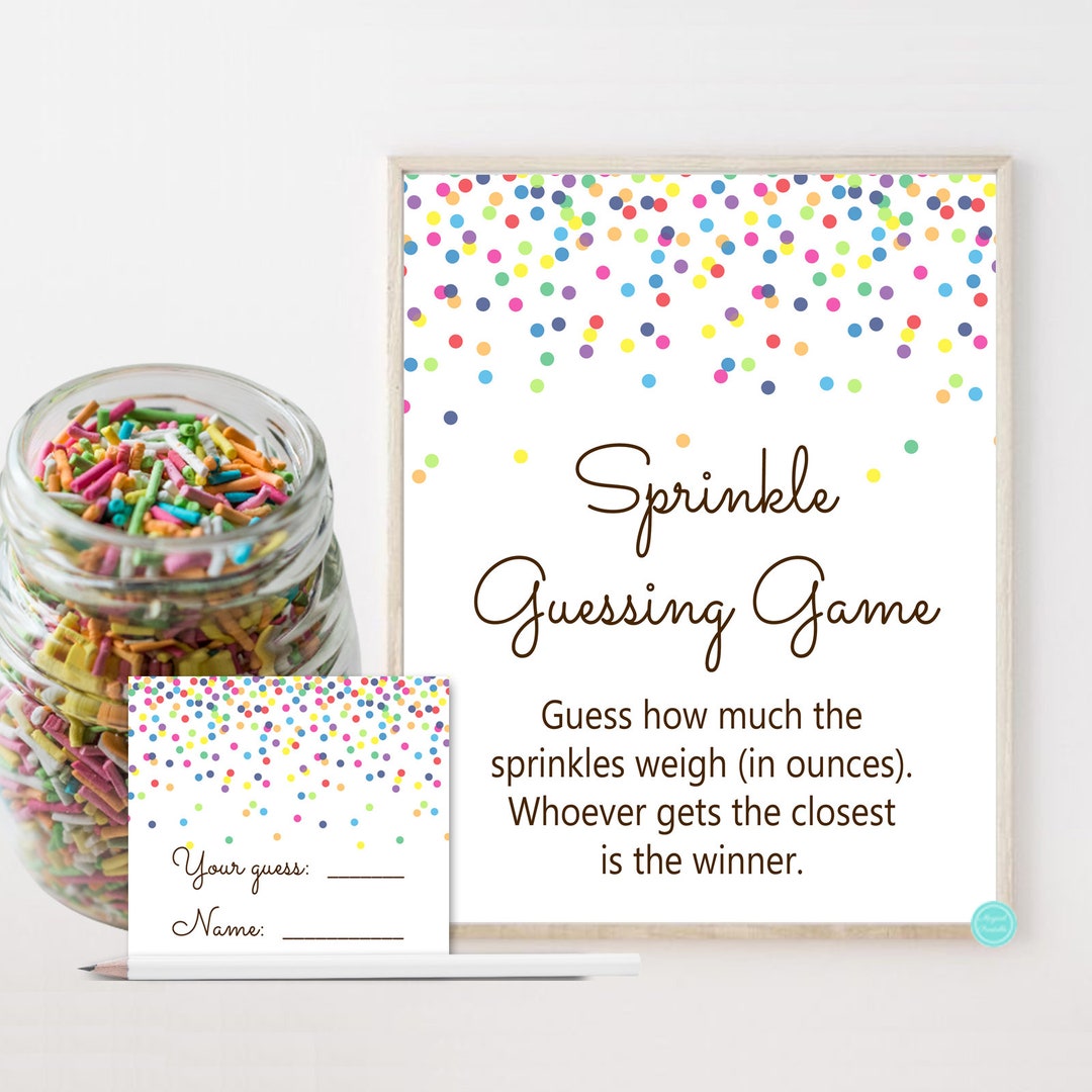 Candy Sprinkle Guessing Game, Guess Much Sprinkle Weighs Game, Baby ...