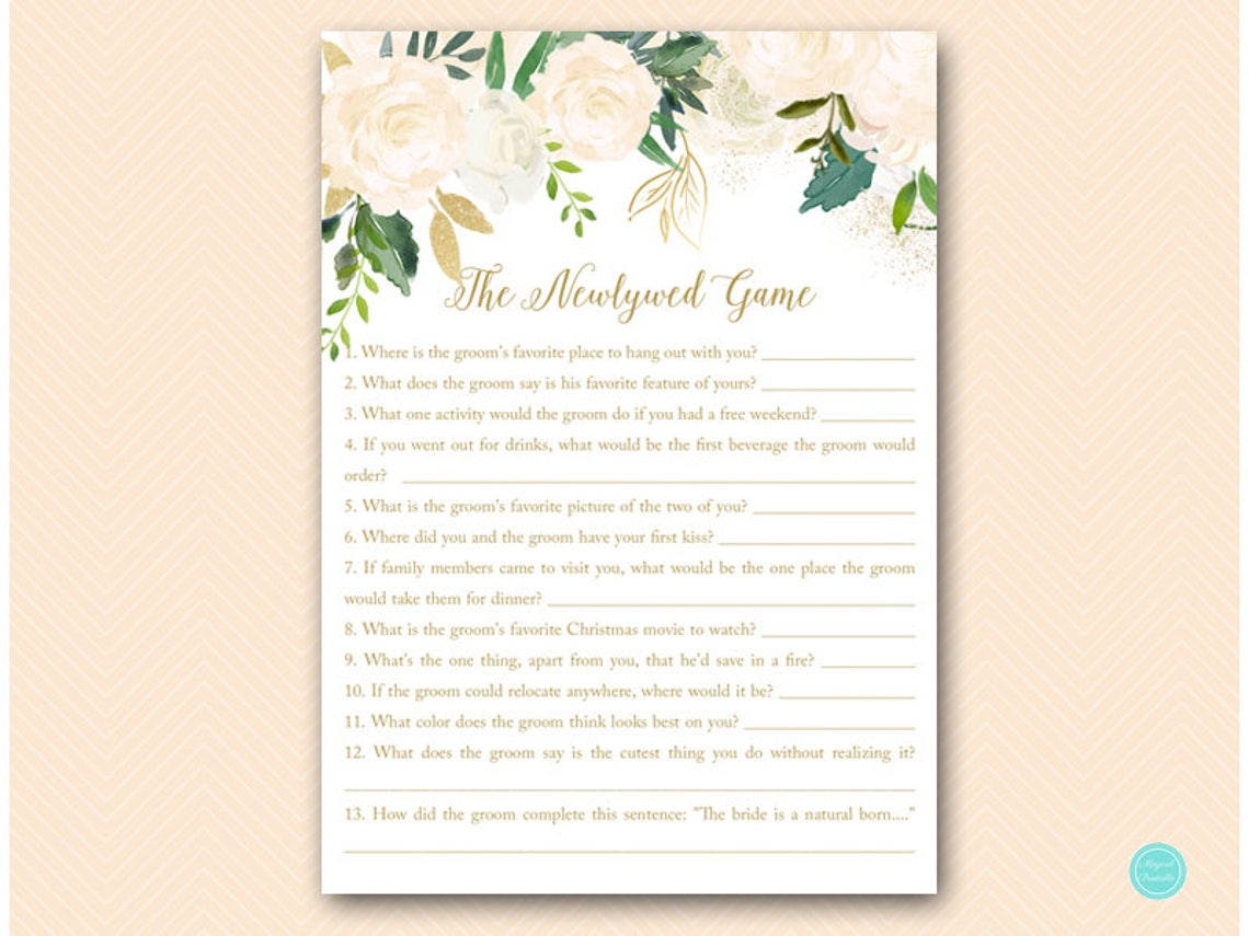 Bluff Bridal Shower Games the Newlywed Game How Well Does - Etsy