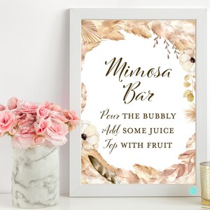 Mimosa Bar Sign, Momosa Bar Printable, Succulent Mimosa Bar Sign, Mimosa Sign, Mimosa Bar, Succulent Baby Shower Decoration BS683