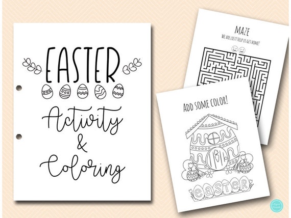 easter coloring and activities book pages instant download