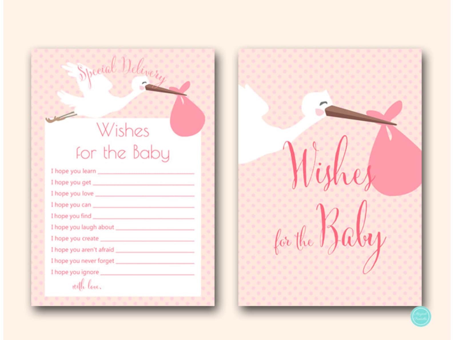 Pink Stork Baby Shower Game Pack, Stork Baby Shower Game Printables ...