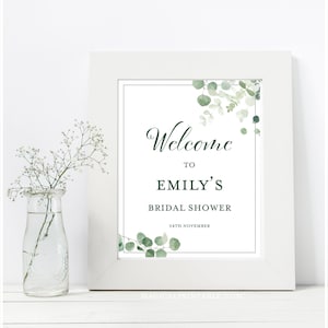 CUSTOM Sign, Countdown to Wedding Sign, Days until Wedding, Greenery Wedding, Eucalyptus Wedding, Eucalyptus Bridal Shower, BS699 TLC699 image 1