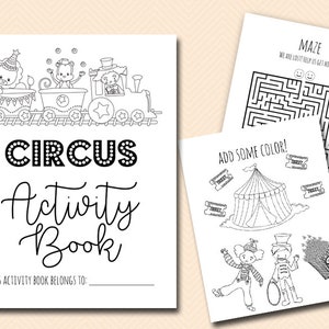 Circus Coloring and Activities book Pages, Instant Download File, Kids Fun Book, Circus Birthday Party Gift, Carnival Coloring Book BP669f