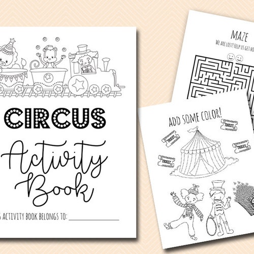 Circus Coloring and Activities Book Pages Instant Download - Etsy