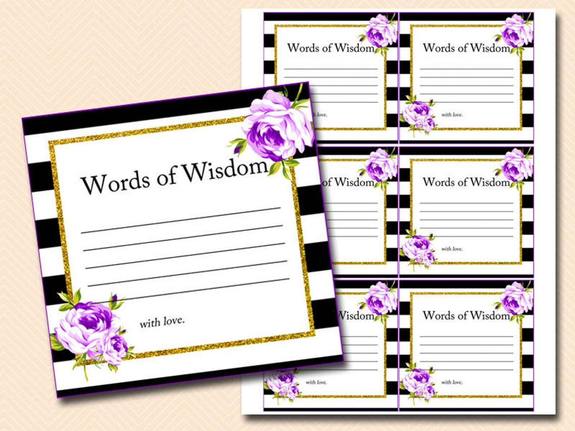 Words of Wisdom Words of Wisdom Bridal Shower Words of Etsy