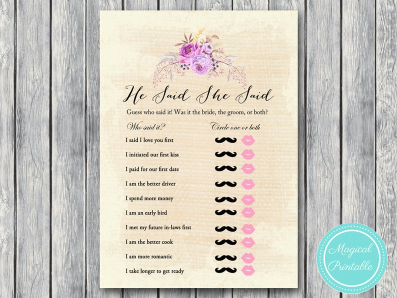 Boho Bridal Shower Game Printable, Bohemian Bridal Shower Games, Purple Floral Bridal Shower, Wedding Shower BS168 image 4