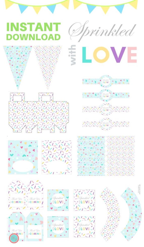 Sprinkled With Love Party Printable Sprinkle Baby Shower NOT Editable Sprinkled With Love Party Printable Sprinkle Baby Shower NOT Editable