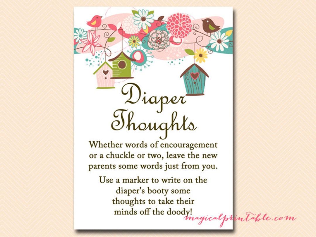 Diaper Thoughts, Late Night Diapers, Words for Wee Hours, Bird Baby Shower  Games Printable, Neutral, Whimsical Baby Shower Game TLC17 - Etsy, image size:1080x810
