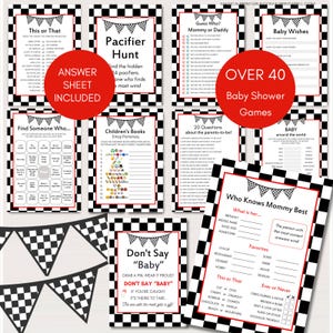 Editable, Instant Download, Racing Baby Shower Games, Car Baby Shower Games, Baby Shower Activities, Race Car Baby Shower, PDF canva, TLC113