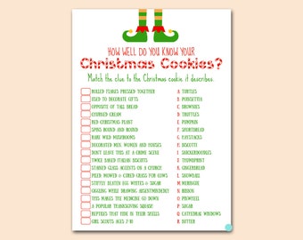 Christmas Cookie Game, Xmas Cookie Game, Christmas Family Game, Christmas Party Game, Holiday Party Printable Game, Instant Download TLC659