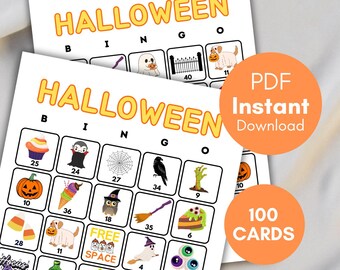 Halloween Bingo Cards, Halloween bingo, Kids Halloween Party Activity, Halloween Party Game, Halloween Game, Halloween themed bingo, bs701