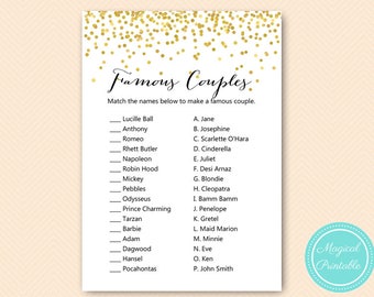 Famous Couple Quiz Etsy