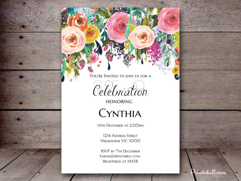 Diy Floral Chic Custom Invitation Baby Shower Invitation Etsy