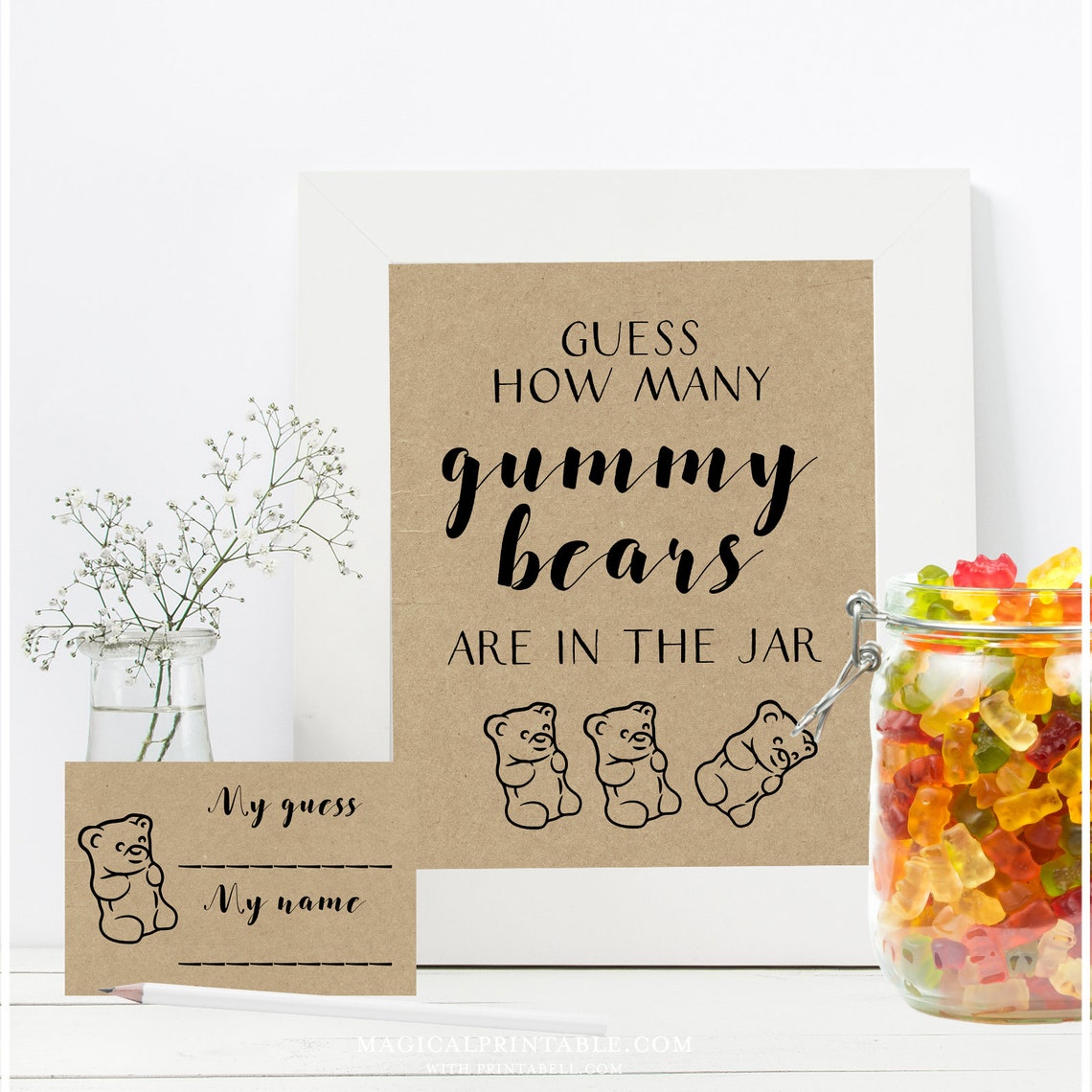 How Many Gummy Bears Are in the Jar Guess How Many in the Jar - Etsy