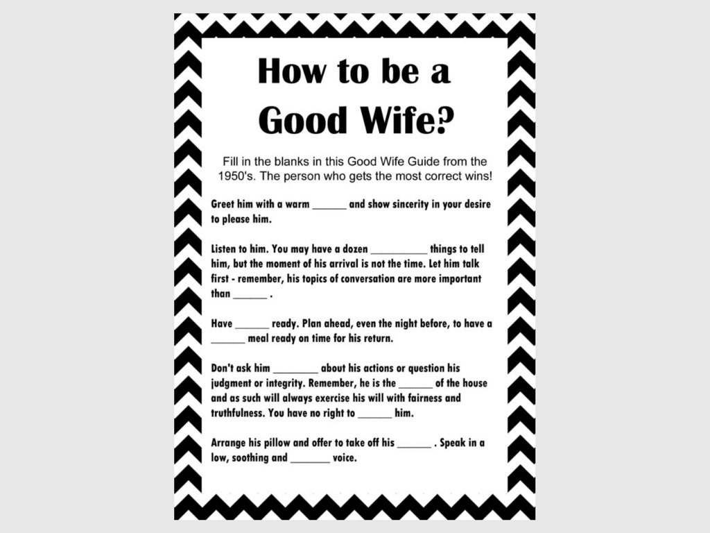 How to Be a Good Wife Bridal Shower games, Mint - Magical ...