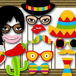 Print Yourself Fiesta Photobooth Props, Fiesta Baby Shower Photo Booth ...