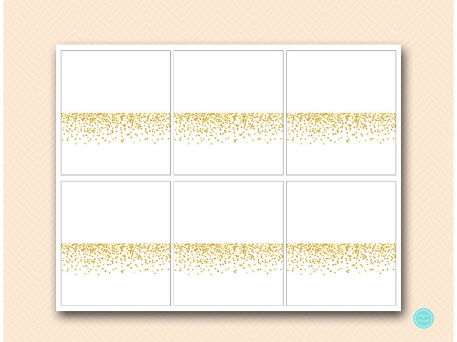 Instant Download Tent Stlye Labels Name Cards Printable Gold | Etsy