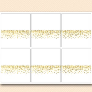 Instant Download Tent Stlye Labels, Name Cards, Printable Gold Confetti ...