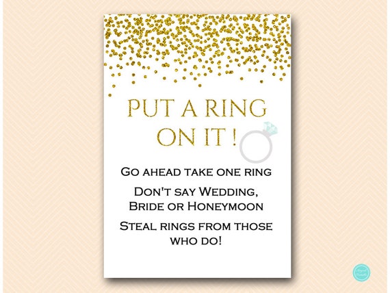 Gold Glam Bridal Shower Games, Put a Ring on it, Dont Say Bride Game, Don't Say Game, Bridal Shower Game, Shower Games Download BS281 Il_570xn