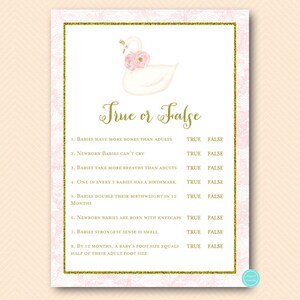 Pink Swan Baby Shower Games Package, Instant Download, baby predictions and advice, Baby Shower Game Download, Baby Shower Activities TLC627 image 7