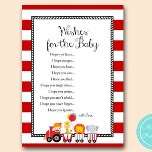 wishes for the baby cards Carnival Baby Shower, Circus Baby Shower Games & Activities, Instant Download Games Printable TLC145