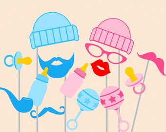 Stampa te stesso Accessori per feste per cabine fotografiche per baby shower
