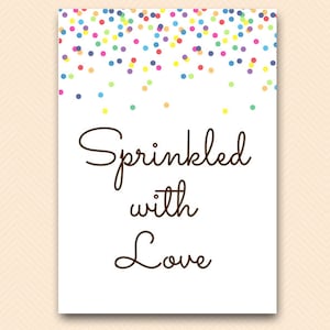Sprinkled with Love baby shower sign, baby sprinkle decoration sign printable TLC108